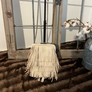 Ted Baker Katilan Suede Fringe Crossbody Bag, Cream Color